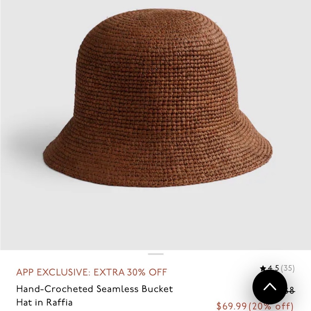 Madewell Brown Crochet Bucket Hat